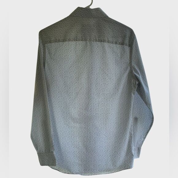 Geoffrey Beene Slim Fit Stretch Shirt Flex Collar Blue Micro Print Men’s Small - Picture 5 of 8